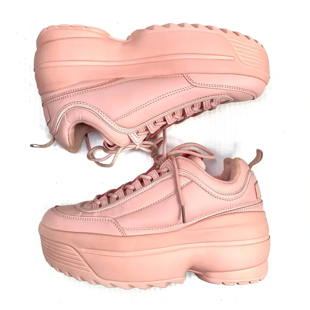 Lily 5000 Peach Platform Sneakers